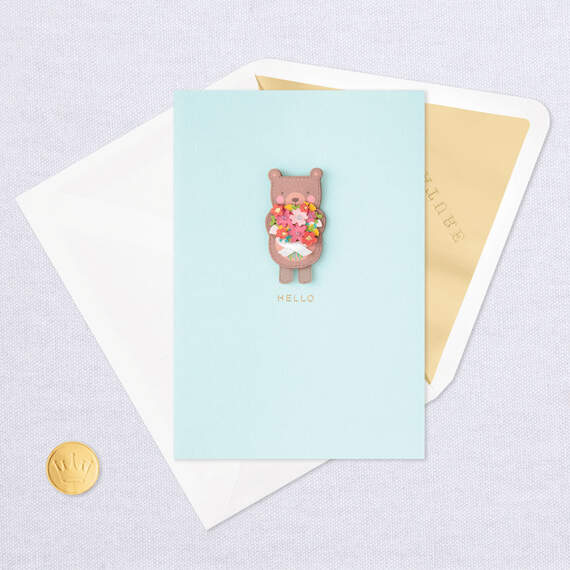 Bear Bearing Bouquet Thinking of You Card, , large image number 5