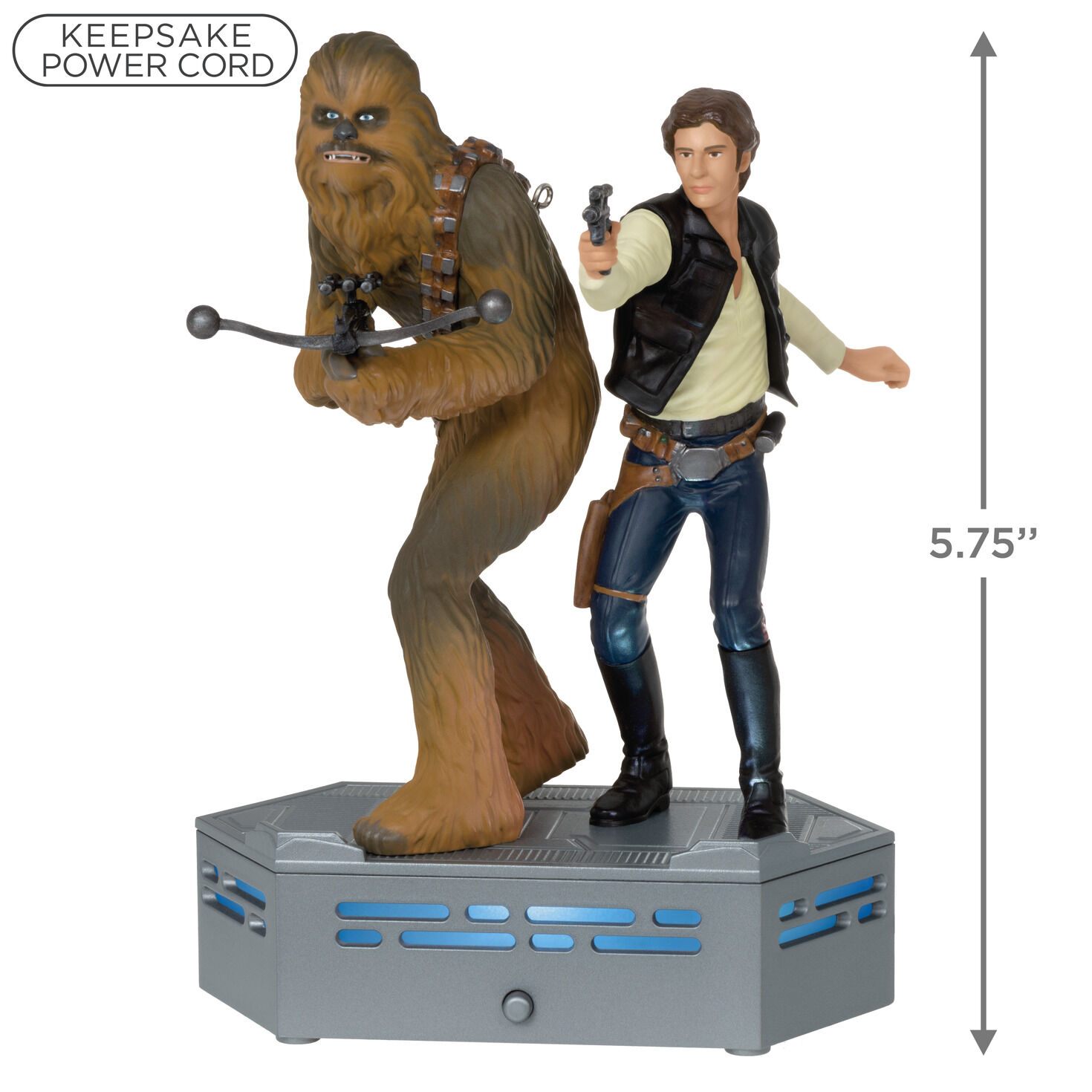 Star Wars: A New Hope&trade; Collection Han Solo&trade; and Chewbacca&trade; Ornament With Light and Sound, , large image number 3