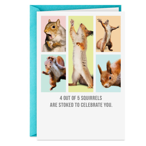 Squirrels Celebrating You Funny Card, 