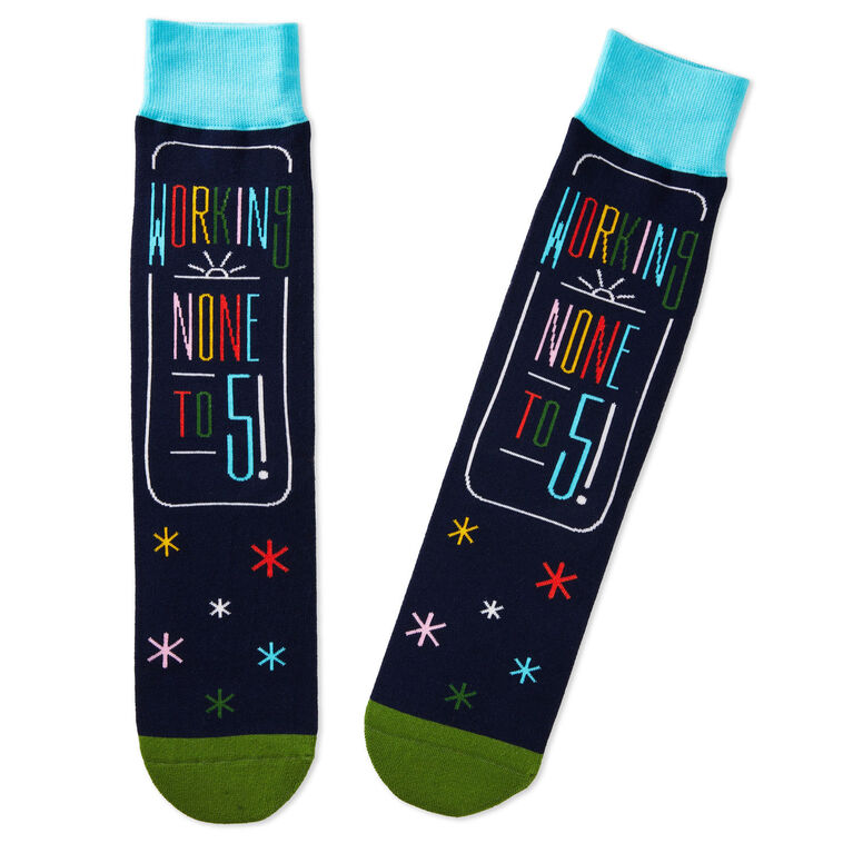 Working None to Five Retirement Novelty Crew Socks