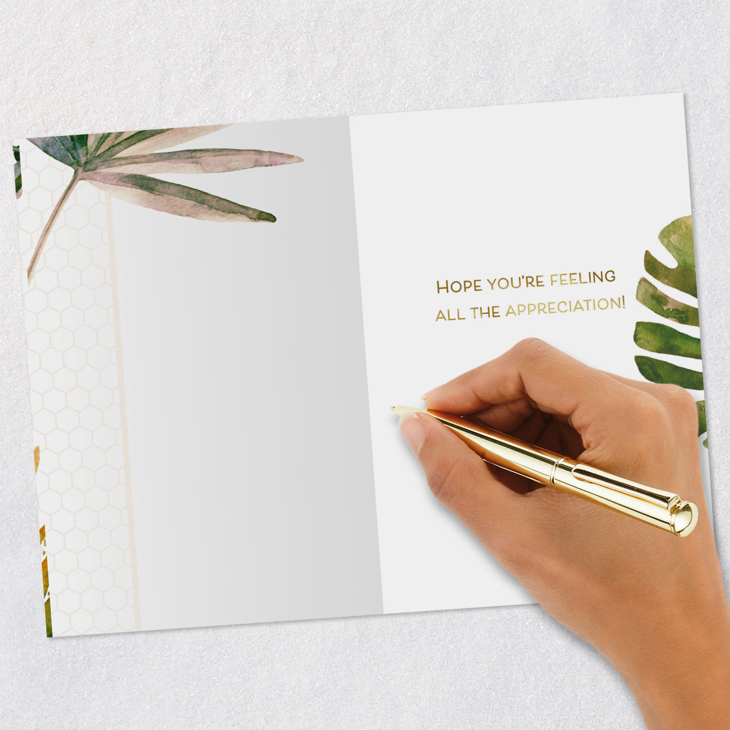 Watercolor Tropical Leaves Good Job Congrats Card Signing card image number 6