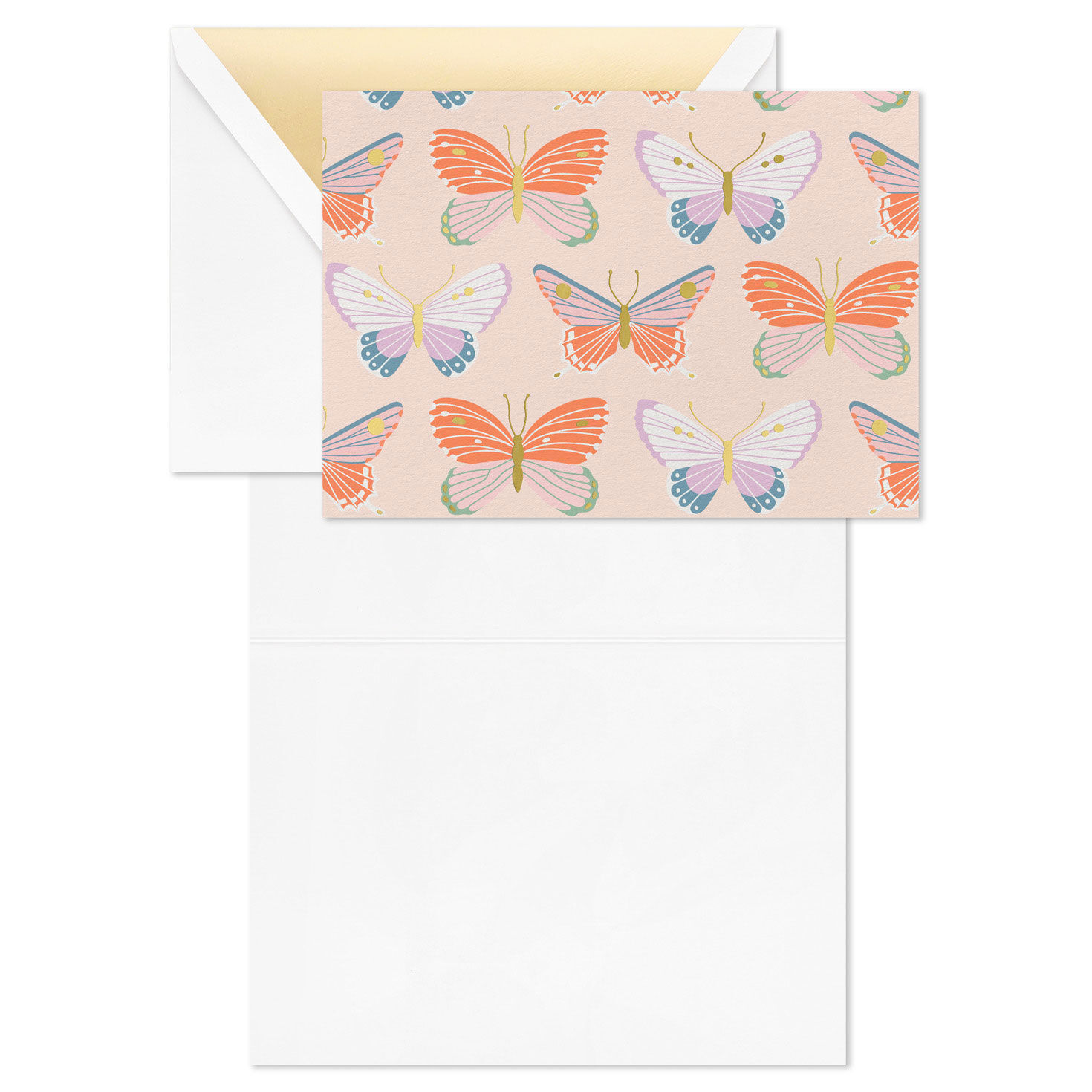 Butterflies on Blush Blank Note Cards Pack  image number 3