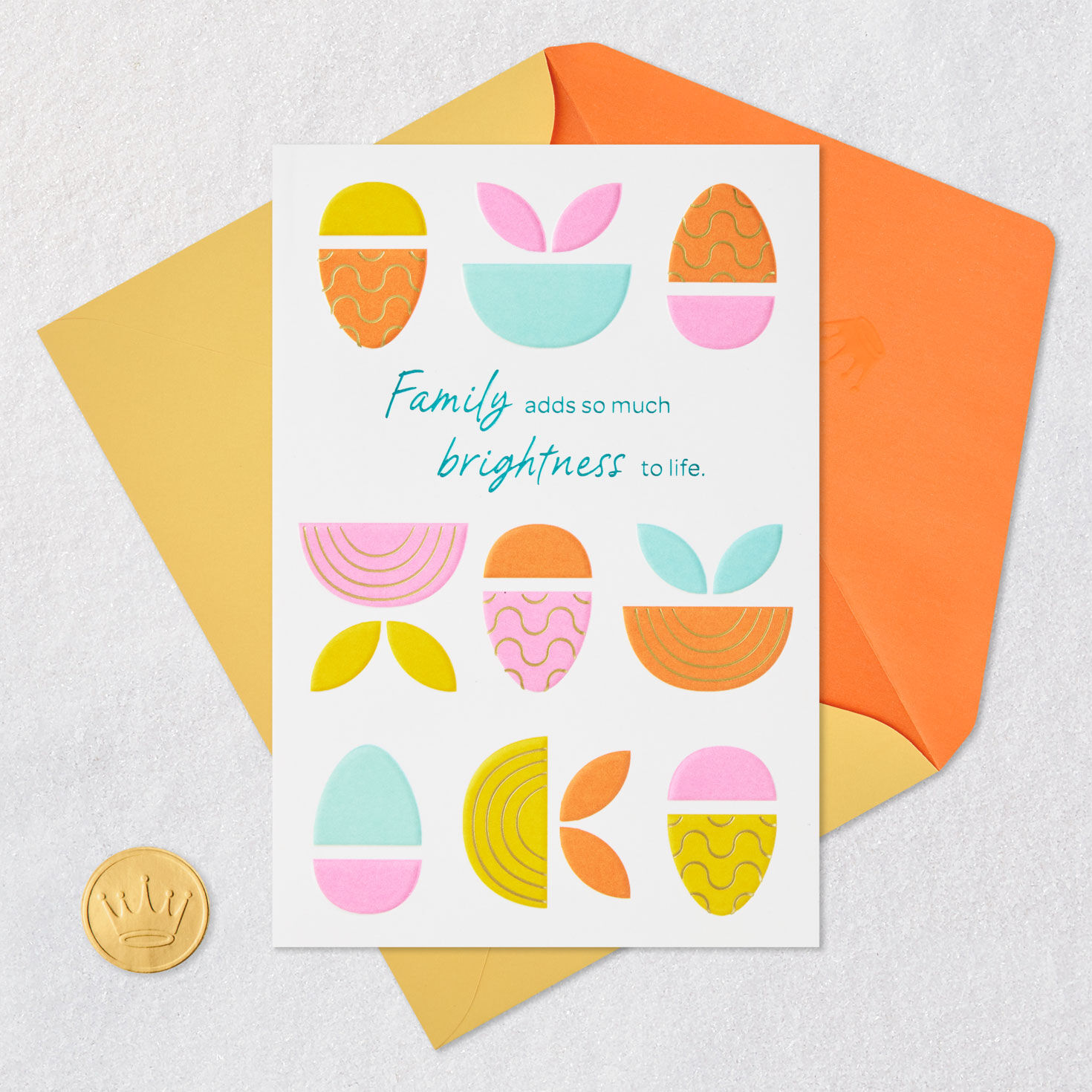 Abstract Eggs and Plants Family Easter Card  image number 5