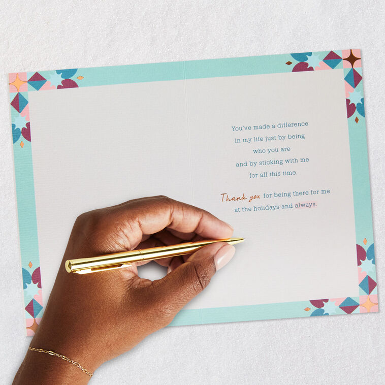 Geometric Green and Red Tree Friend Christmas Card Signing card image number 7