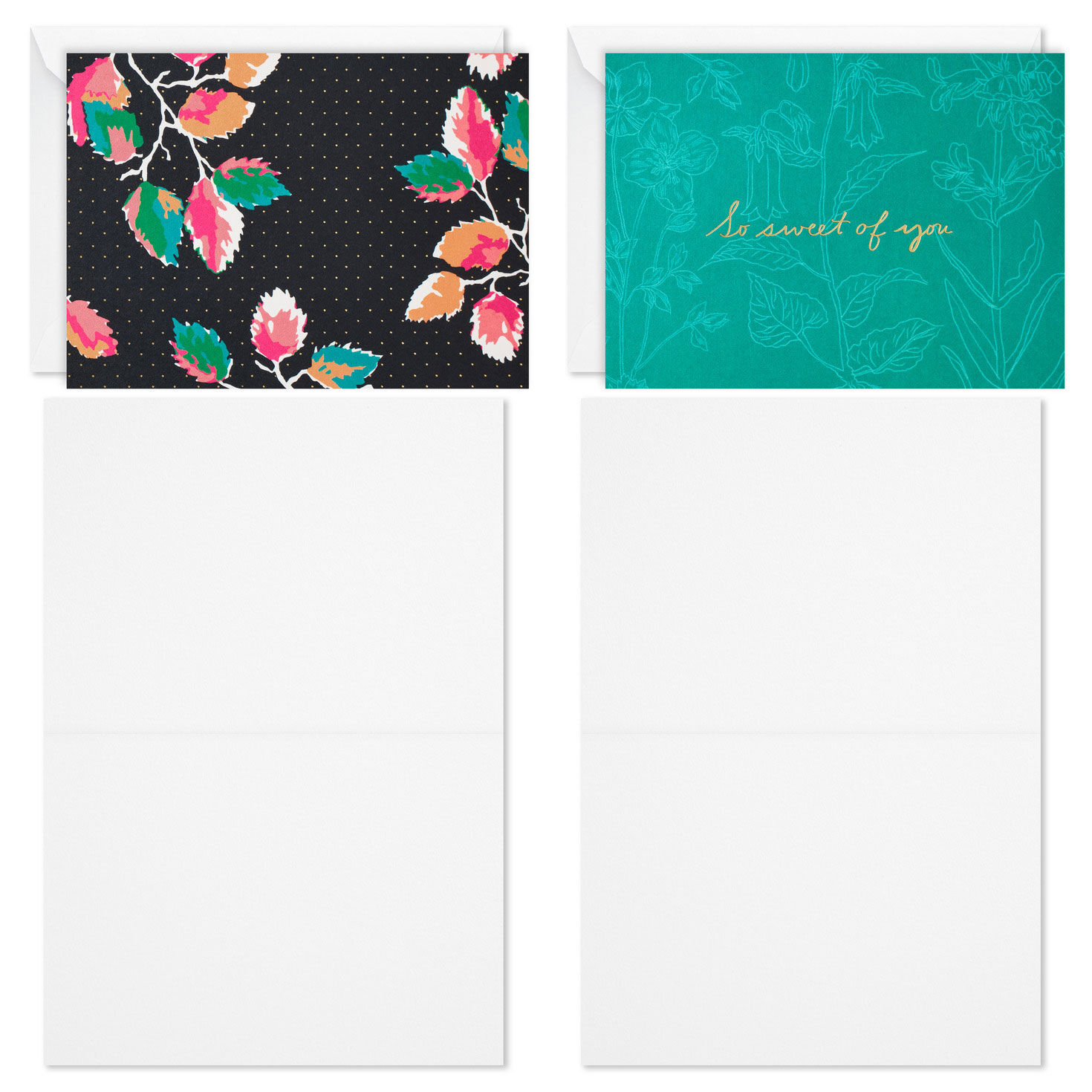 Stylish Florals Boxed Blank Note Cards Assortment Card Fronts with Envelope and inside image number 4