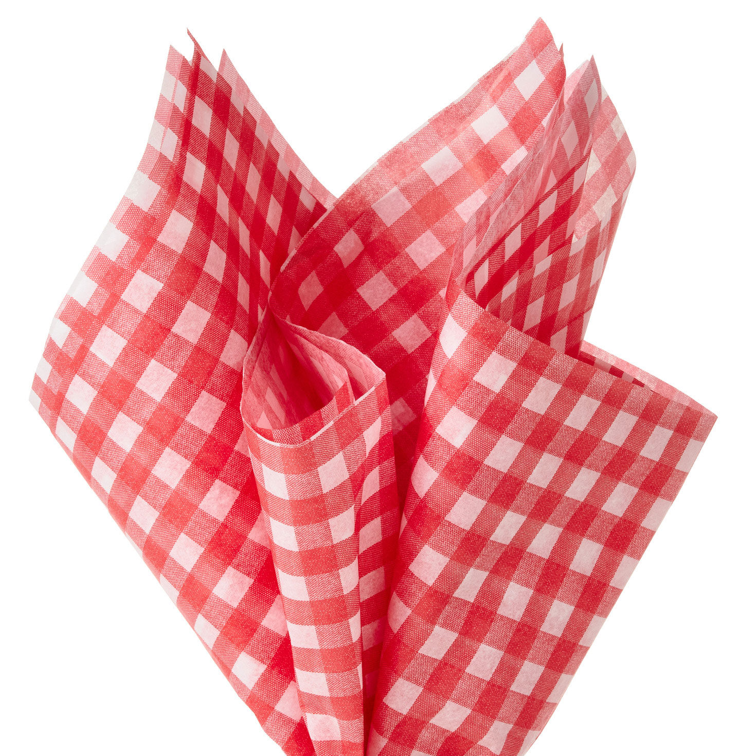 Red Gingham Santa Holiday Tissue Paper and Stickers fan image number 2