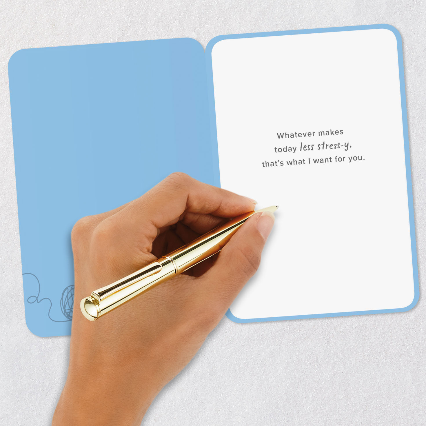 Cat Tangled in Yarn Encouragement Card Signing card image number 6