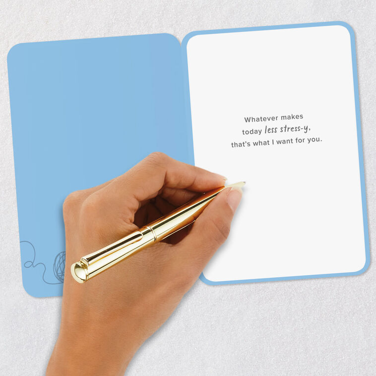 Cat Tangled in Yarn Encouragement Card Signing card image number 6