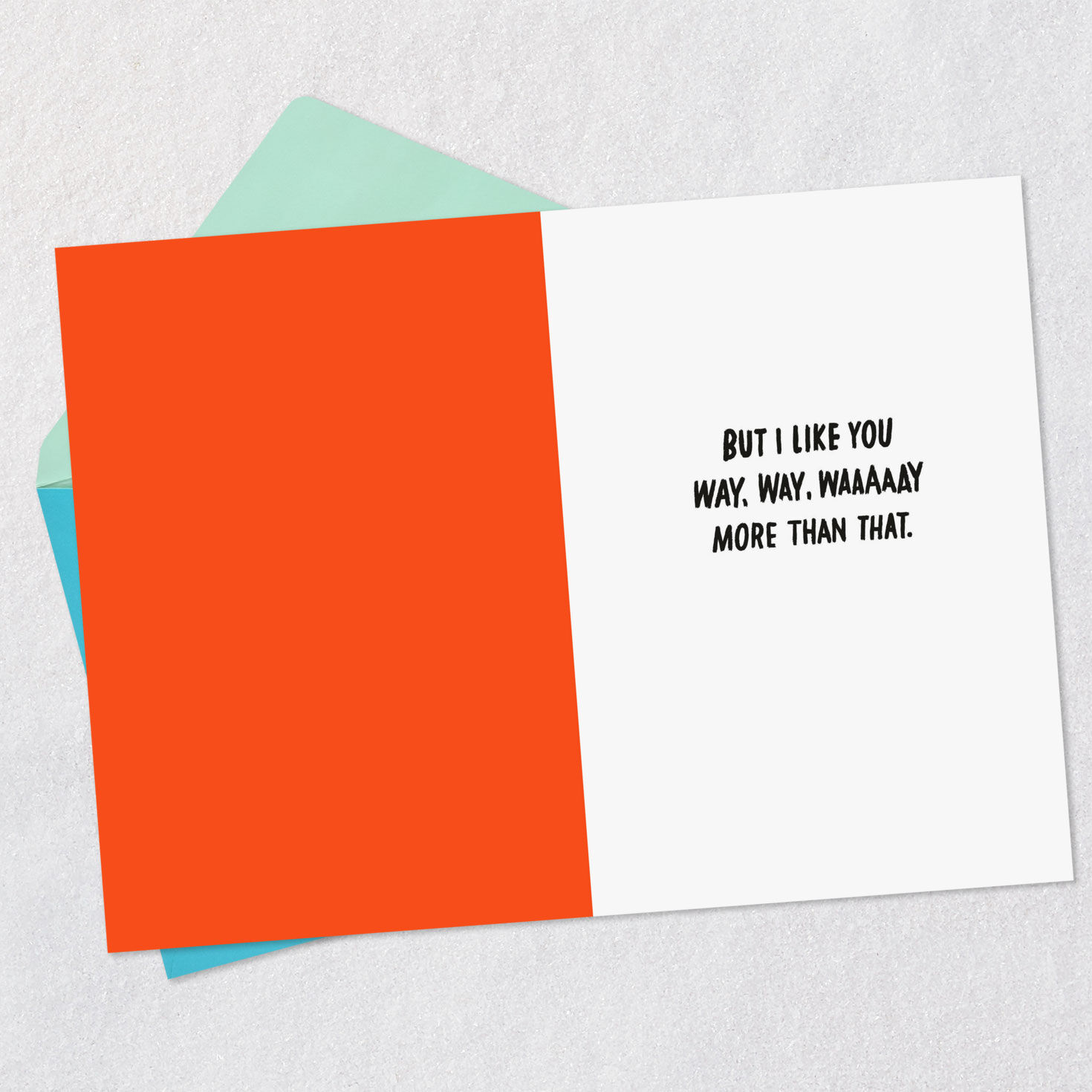 We're Like Family Funny Friendship Card Open card with envelope image number 3