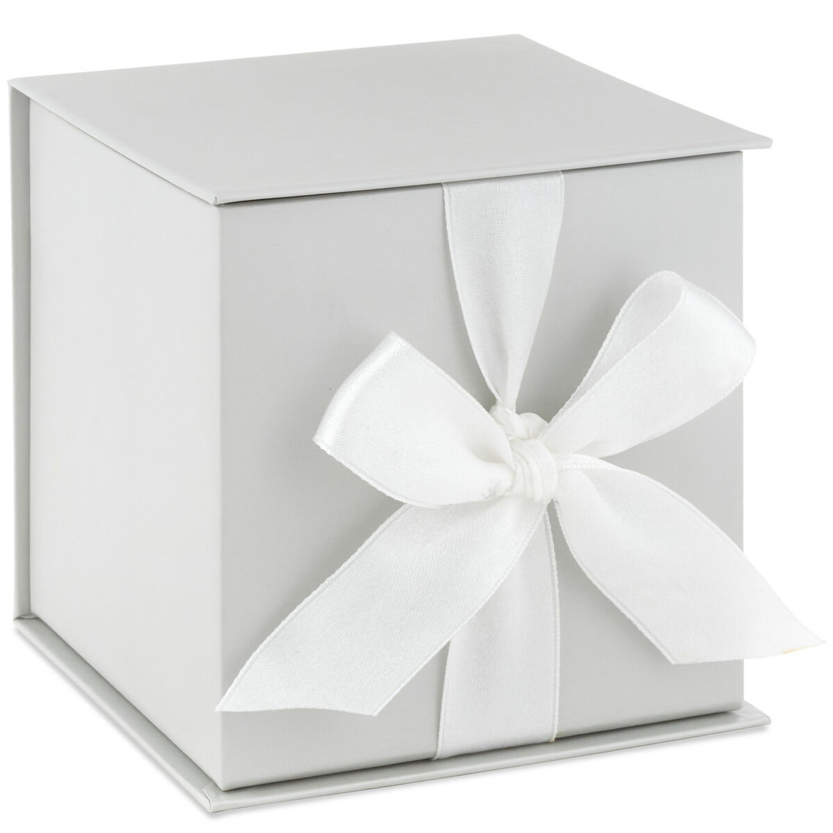 4.3" Small Pearl Gray Gift Box With Shredded Paper Filler Gift Boxes