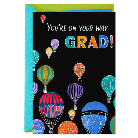 Hot Air Balloons High School Graduation Card, , large