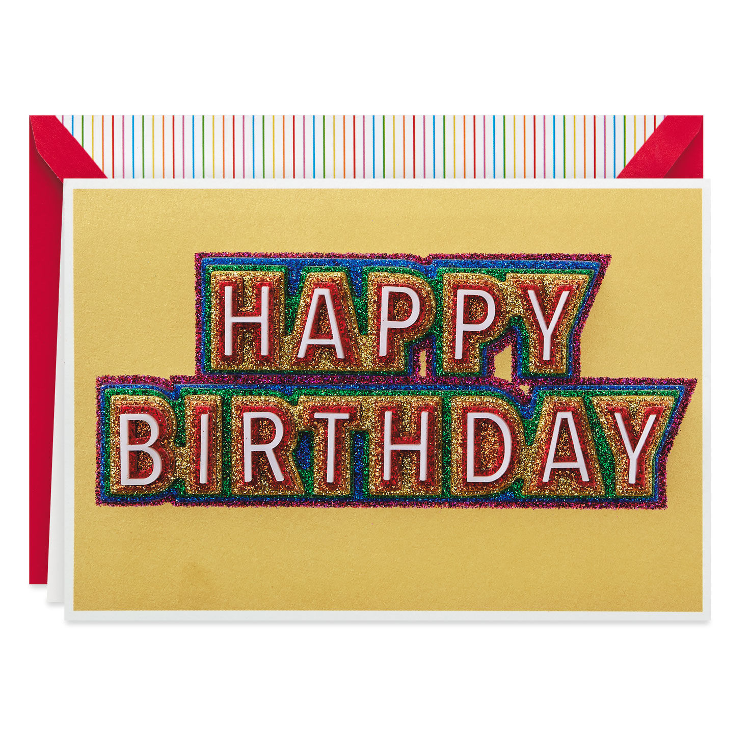 Fabulous Like You Rainbow Glitter Birthday Card