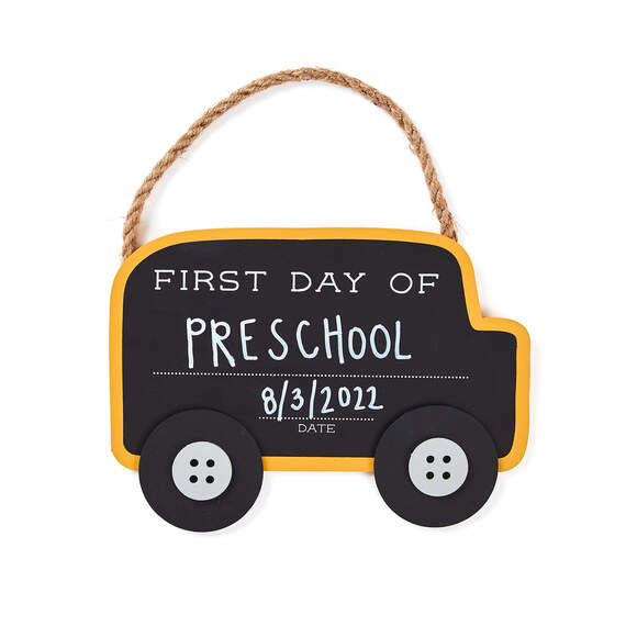 Mud Pie First Day School Bus Chalkboard Sign