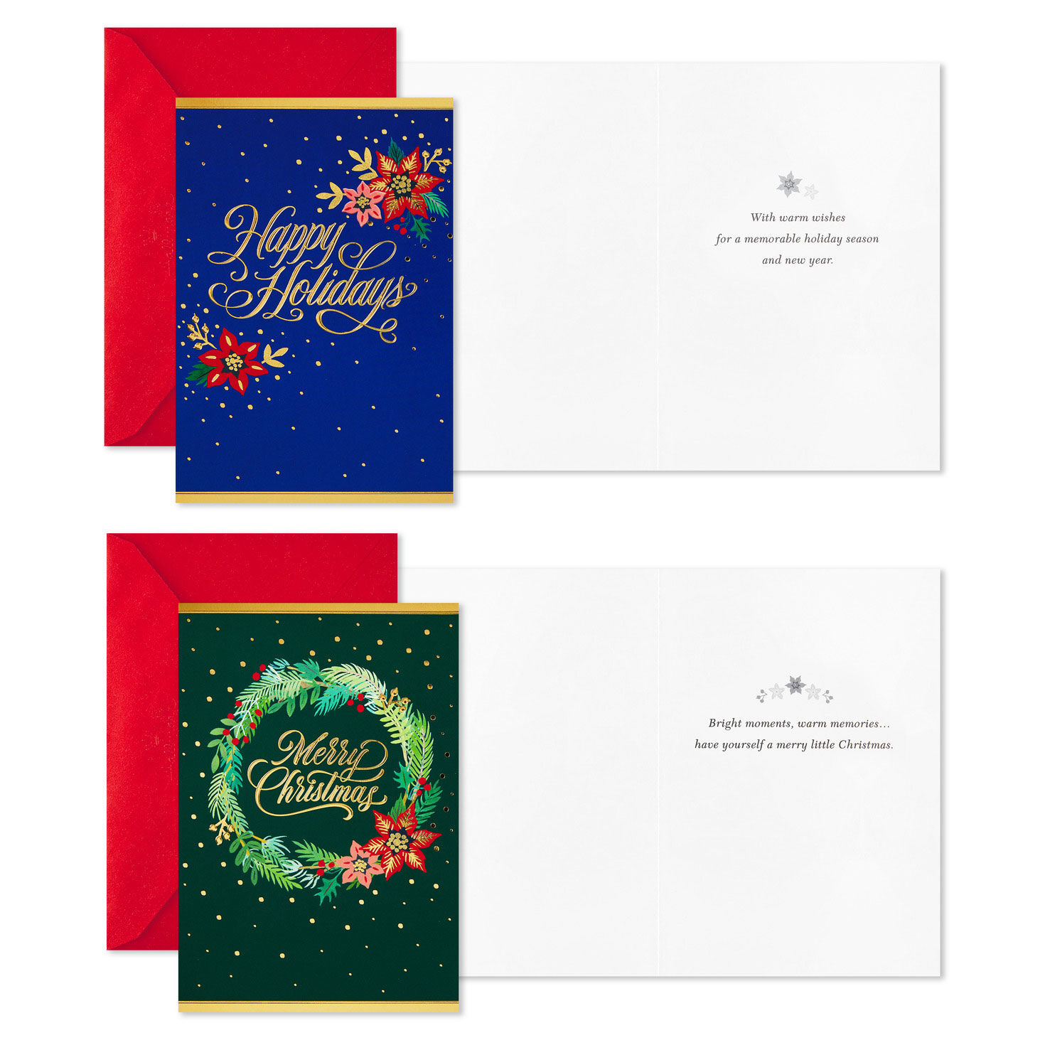 Festive Foil Assorted Boxed Christmas Cards Card Front with Sentiment image number 3