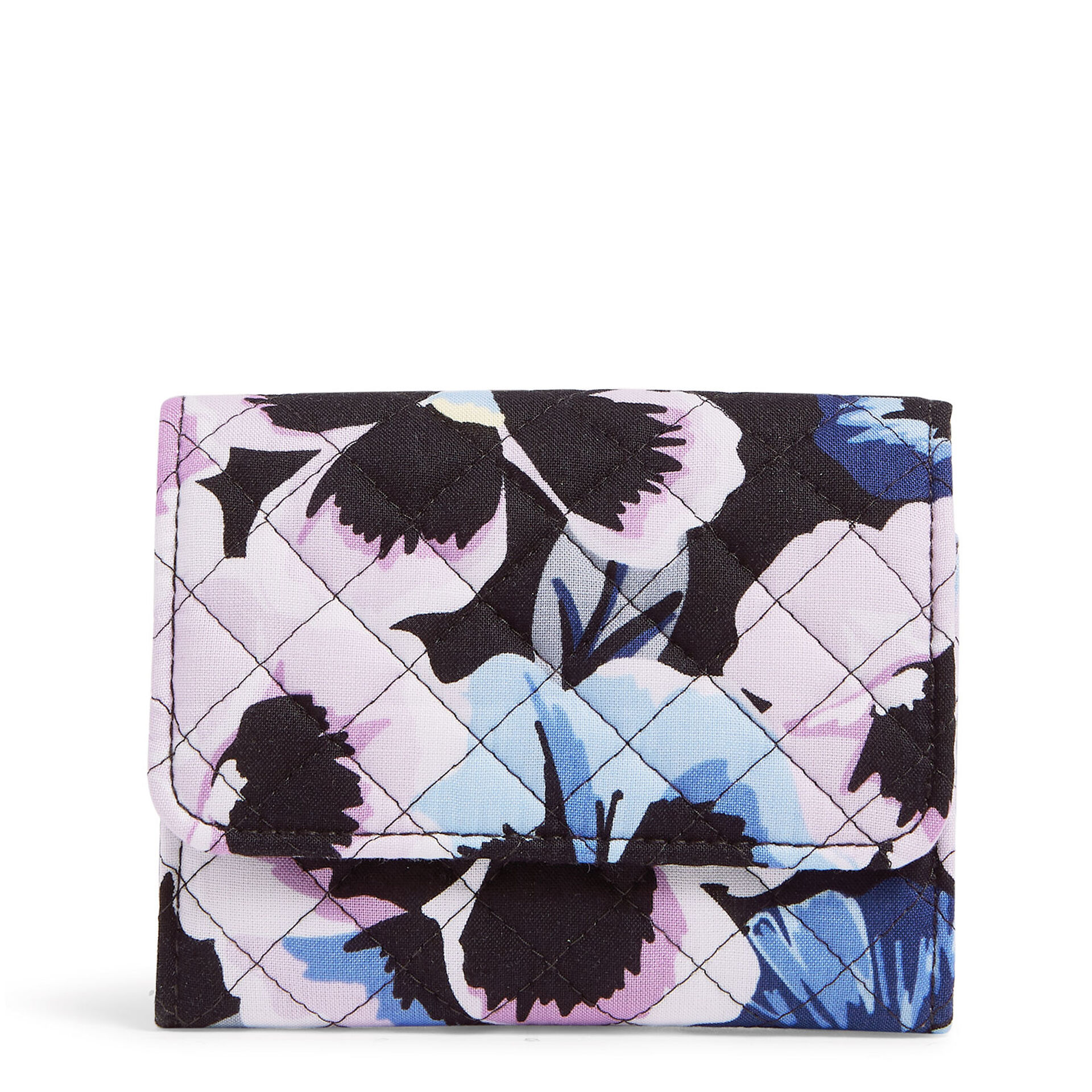 Vera Bradley RFID Riley Compact Wallet in Plum Pansies Handbags