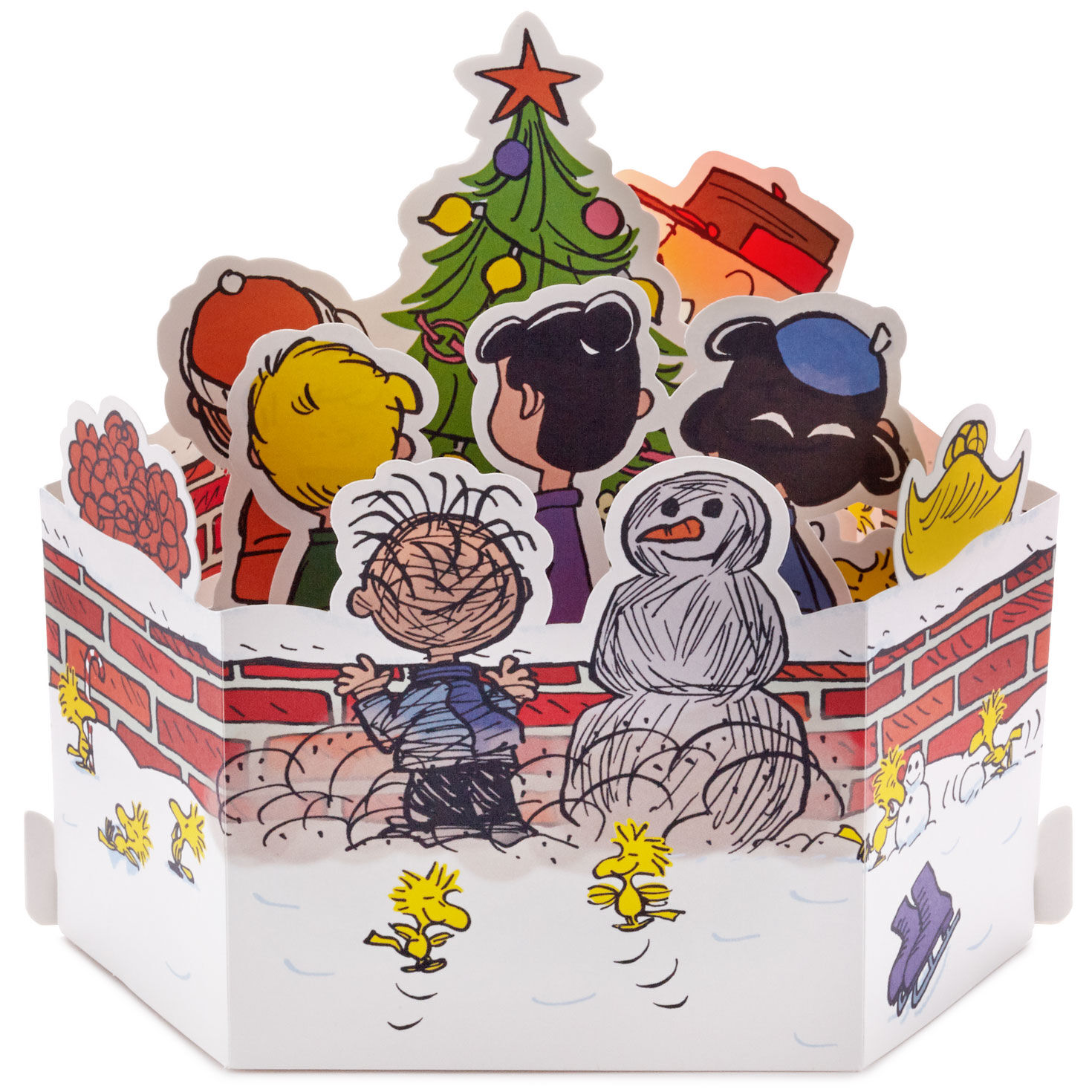 Peanuts Gang Christmas Card With Light and Sound Card Back image number 2