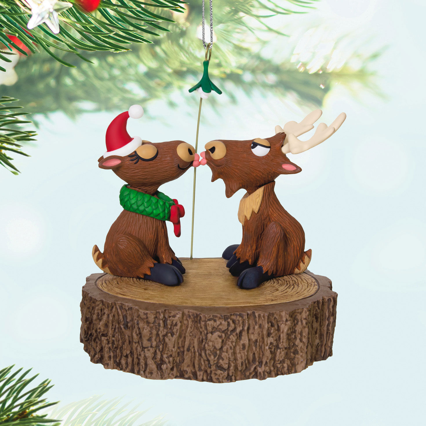 Merry Kiss-Moose Musical Ornament With Motion for only USD 49.99 | Hallmark