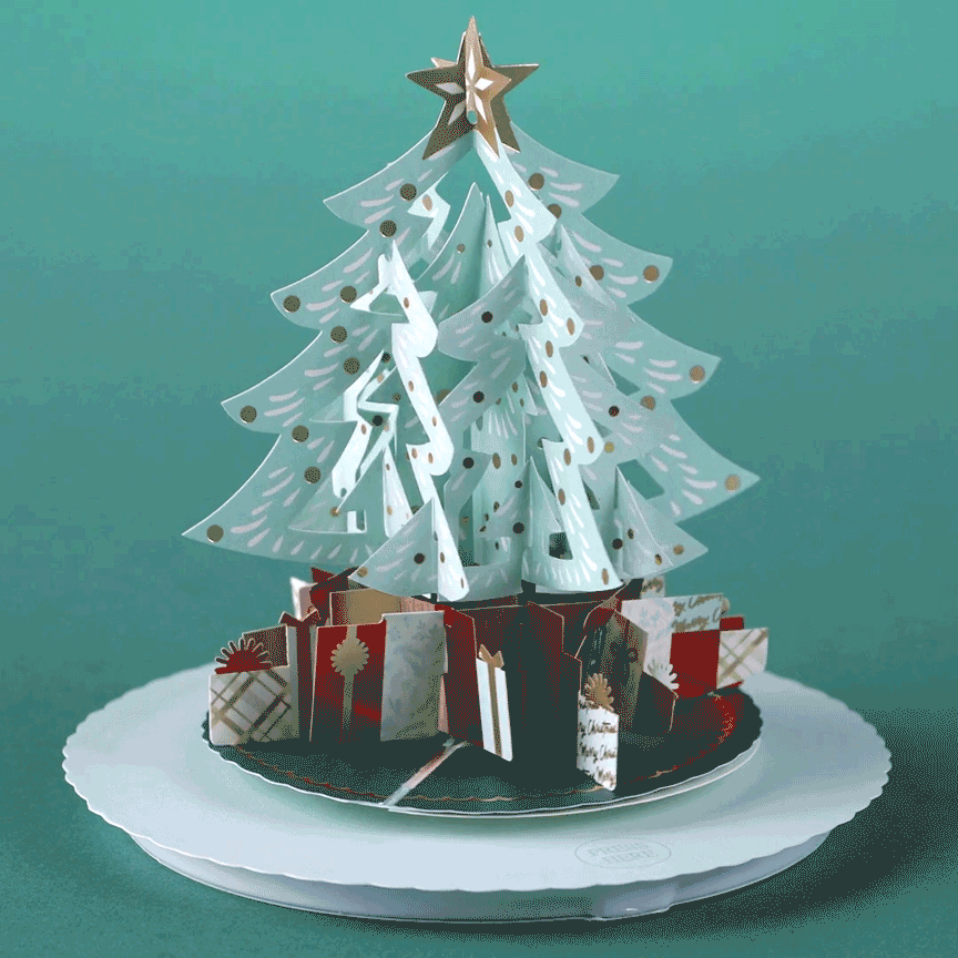 Pop-up Green and Gold Christmas Tree Card  image number 2