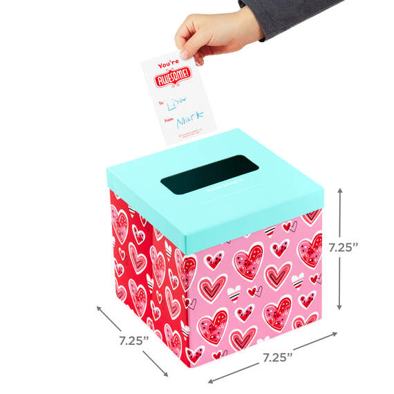 Doodle Hearts Kids Classroom Valentines Set With Cards, Stickers and Mailbox, , large image number 5