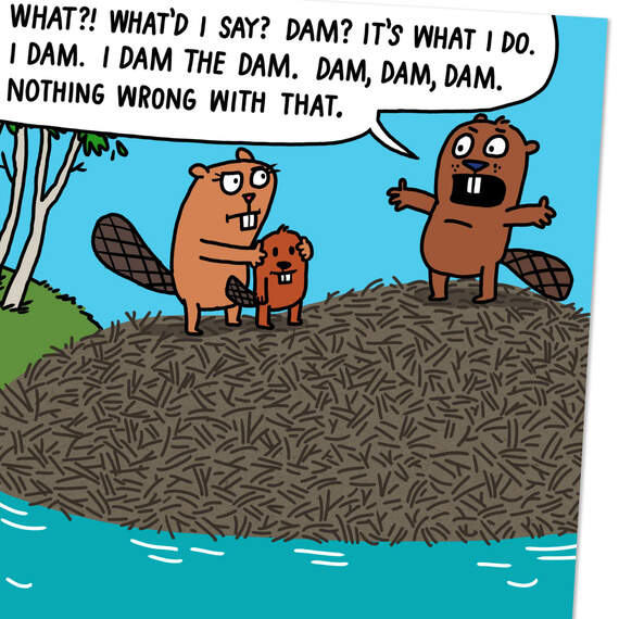 Dam Beaver Dads Funny Father's Day Card, , large image number 4