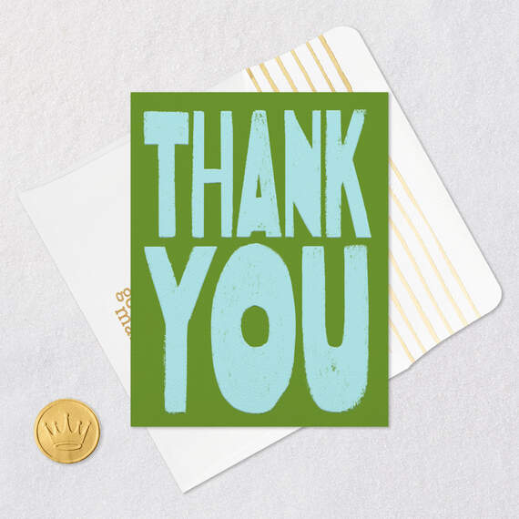 Blue and Green Blank Thank-You Card, , large image number 5