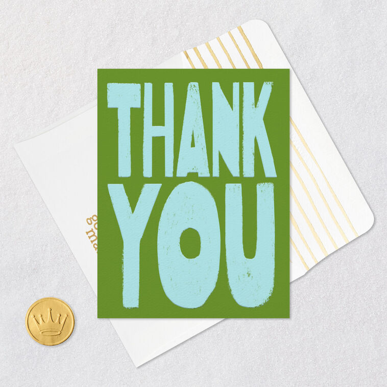 Blue and Green Blank Thank-You Card, , large image number 5