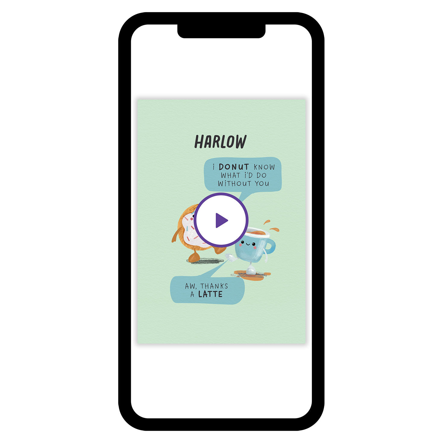 Donut and Latte Punny Thank-You eCard