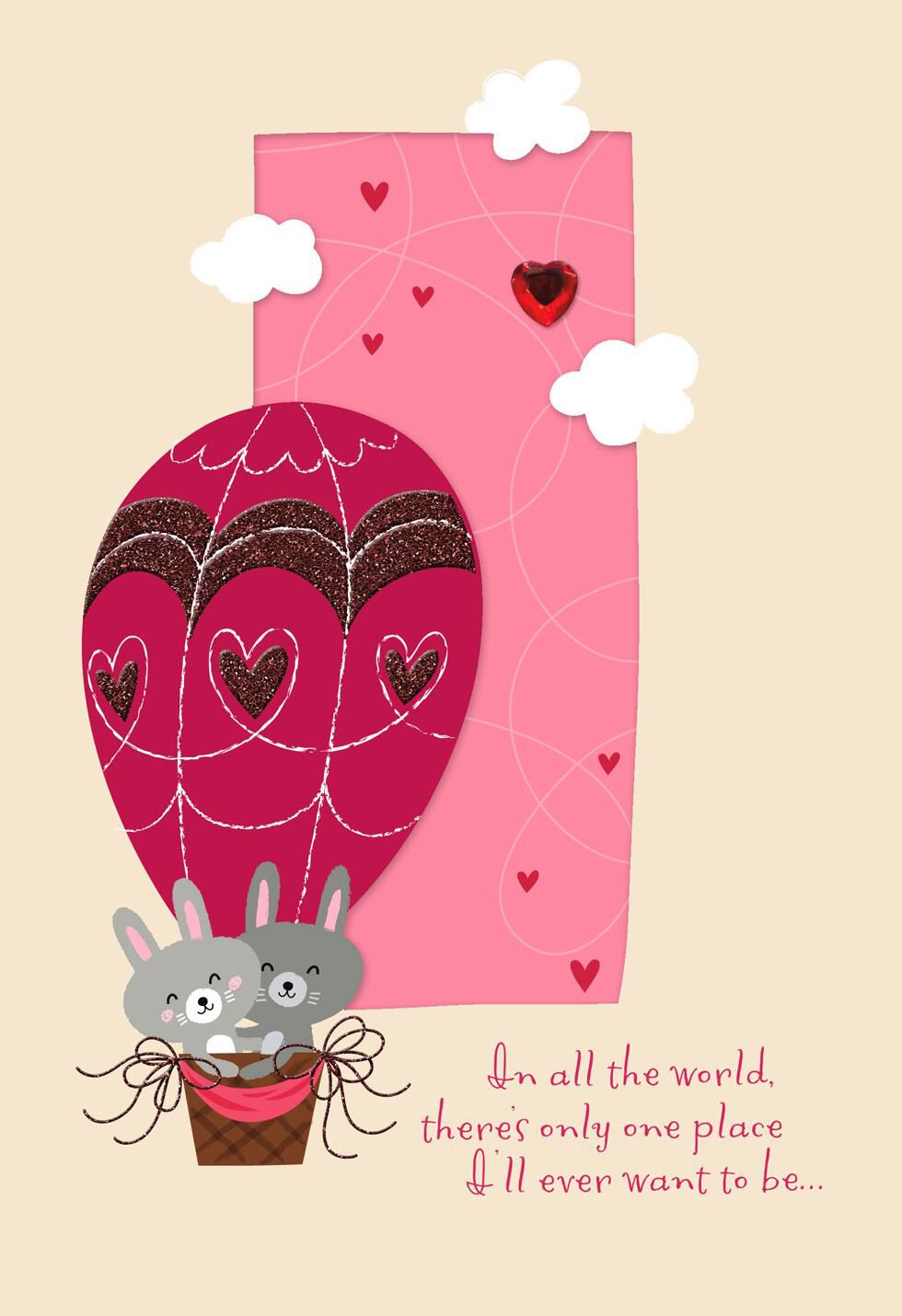 Bunnies in Balloon Religious Valentine's Day Card