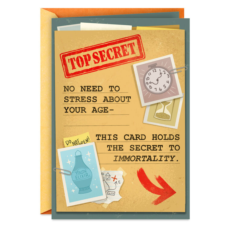 Top Secret Folder Funny Birthday Card