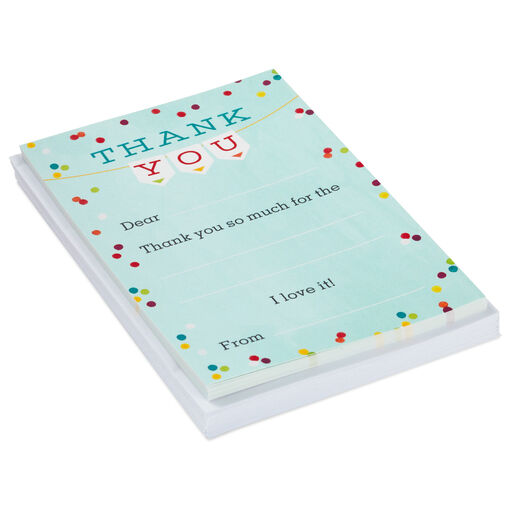 Colorful Confetti Fill-in-the-Blank Kids Thank-You Notes, Pack of 20, 