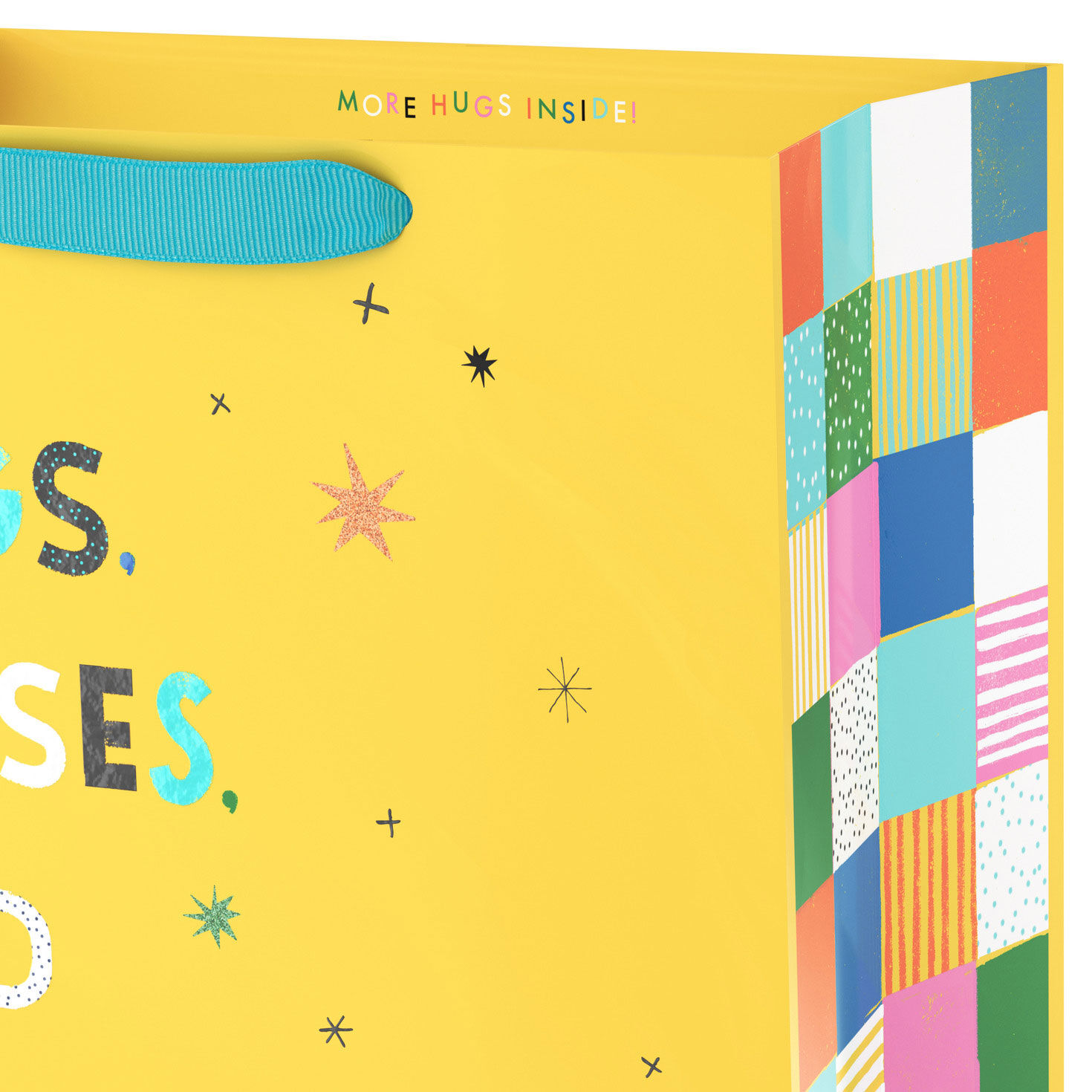 Colorful Birthday Lettering on Yellow Large Bag Handle Detail image number 4