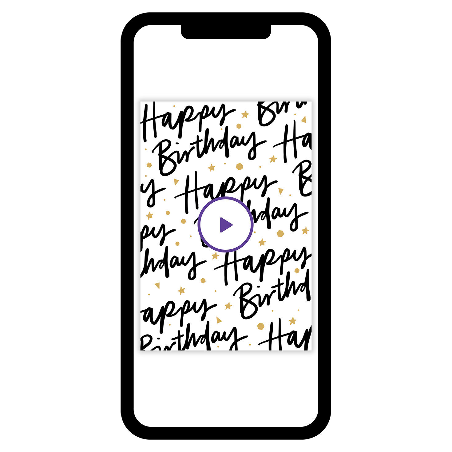 Hand Lettering and Stars Birthday eCard