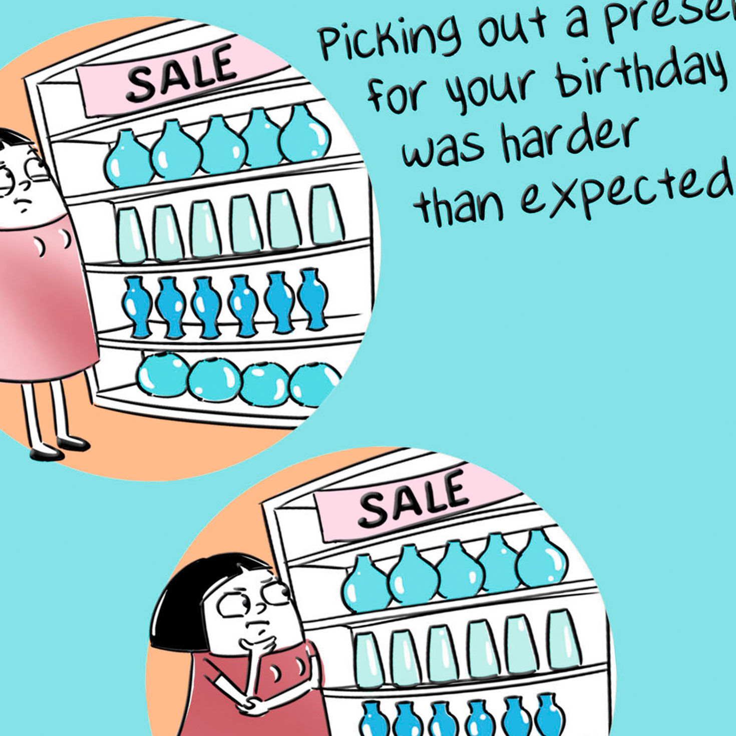 Woman Shopping a Long Time Funny Birthday Card for Her  image number 4