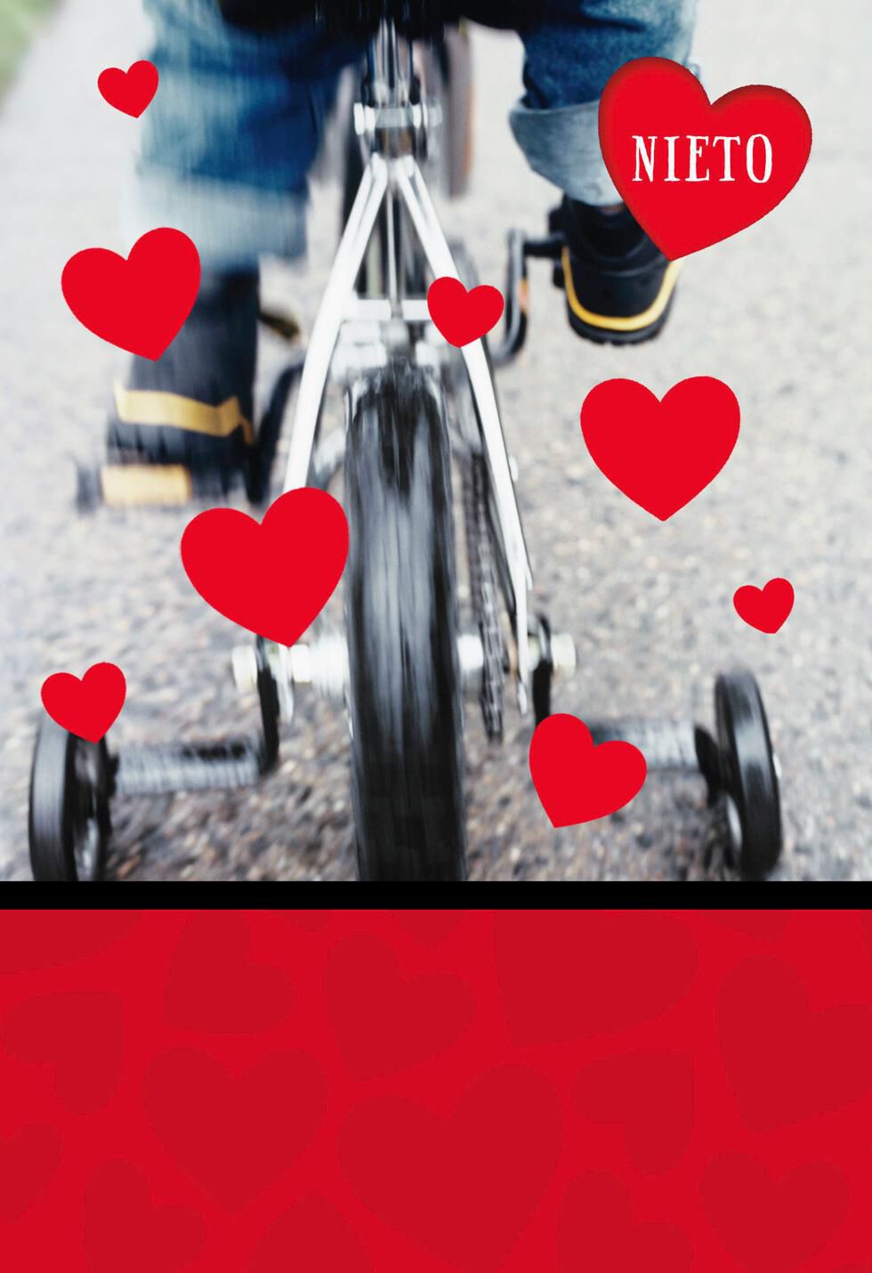 Kid on Bike Spanish-Language Valentine's Day Card for Grandson
