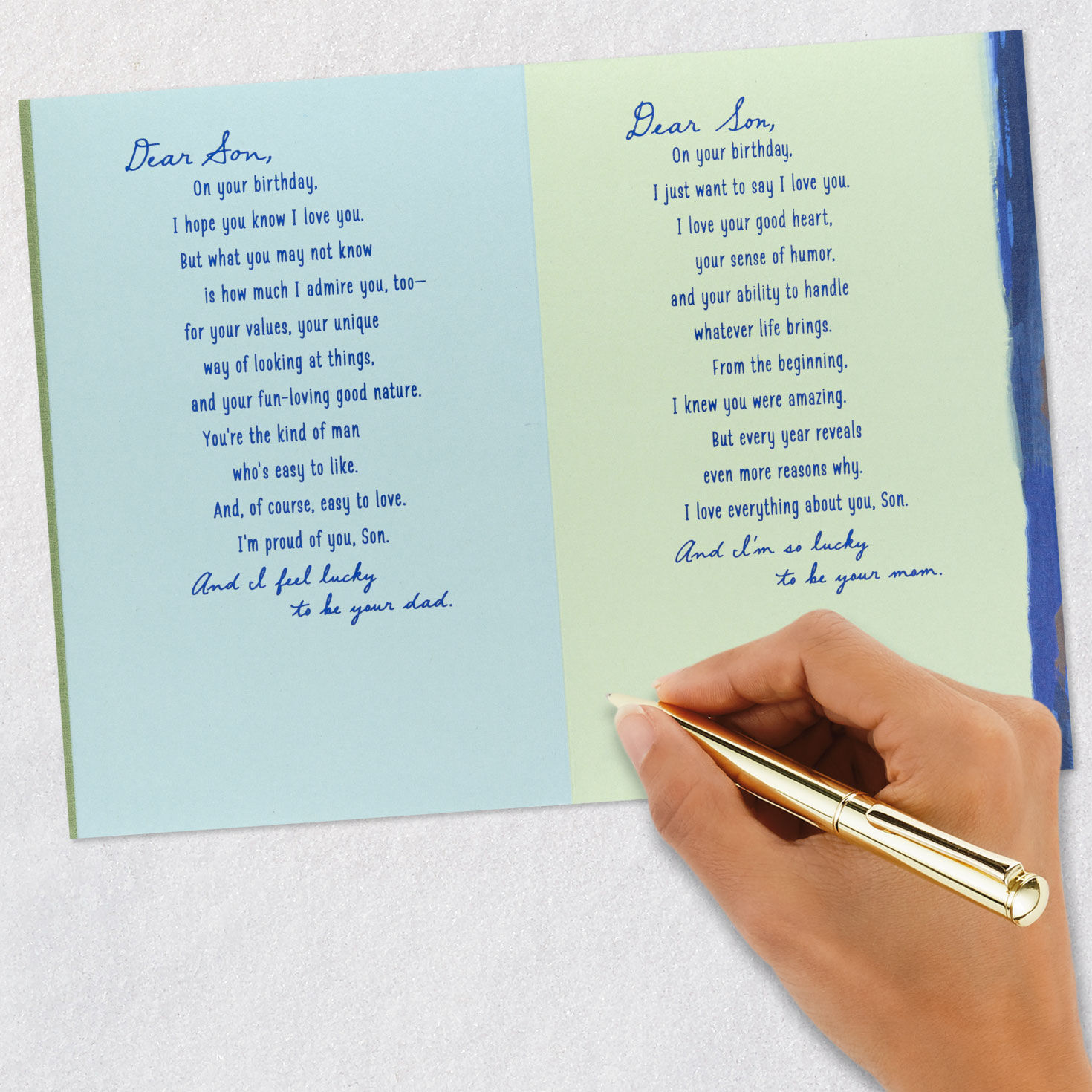Letters from Mom and Dad Birthday Card for Son Signing card image number 7
