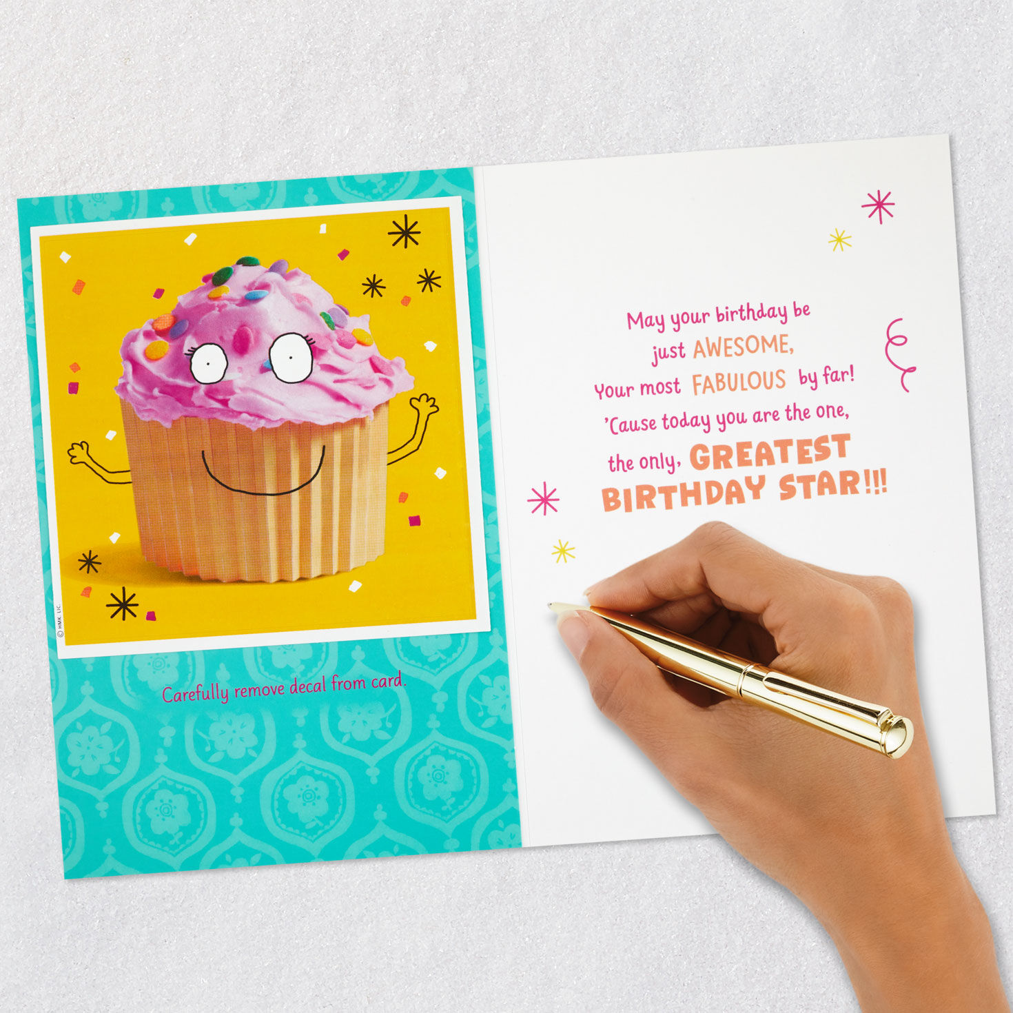 Hello, Cupcake 9th Birthday Card With Decal for only USD 4.99 | Hallmark