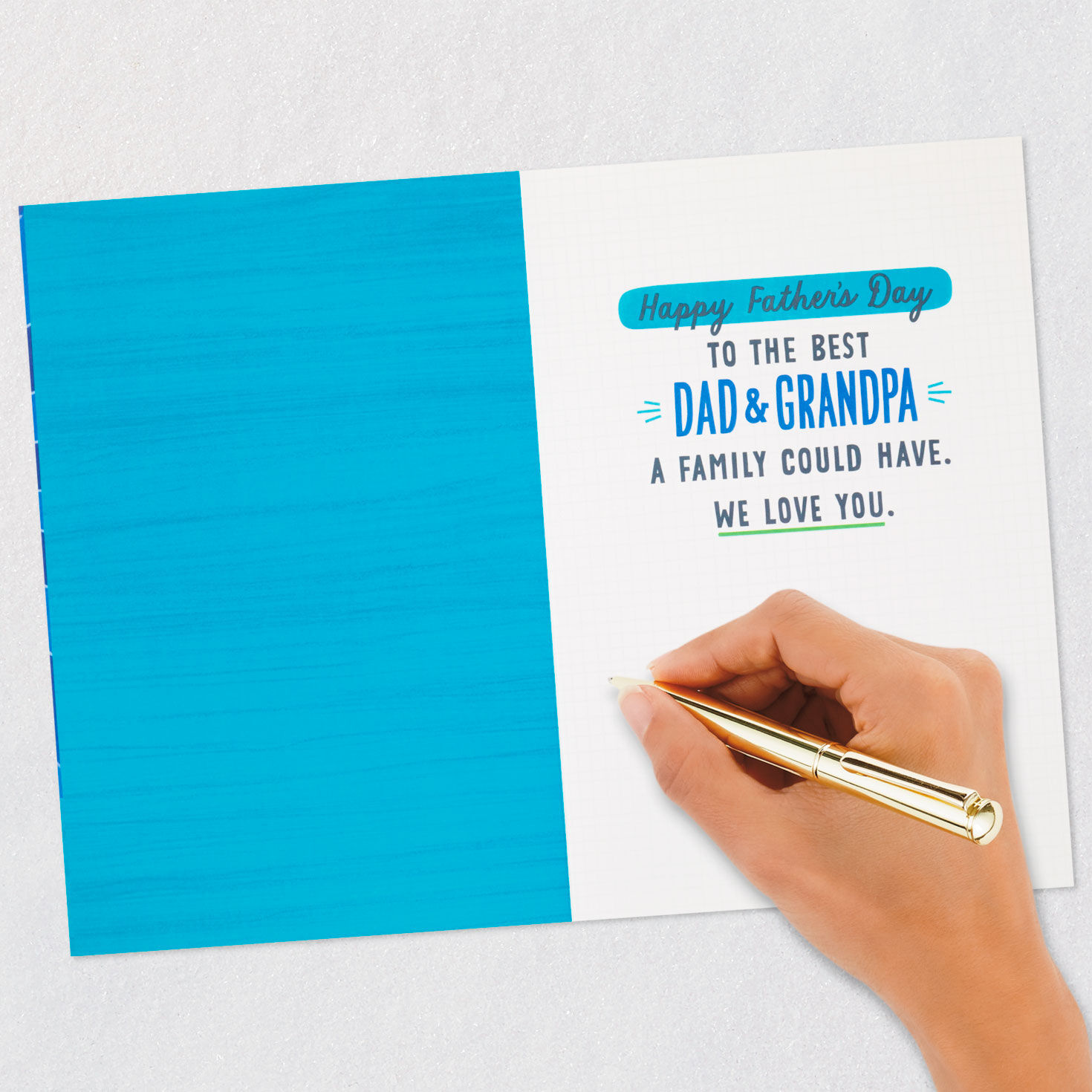 Silver and Blue Trophy Grandpa Father's Day Card Card Front with Envelope and Gold Seal image number 6