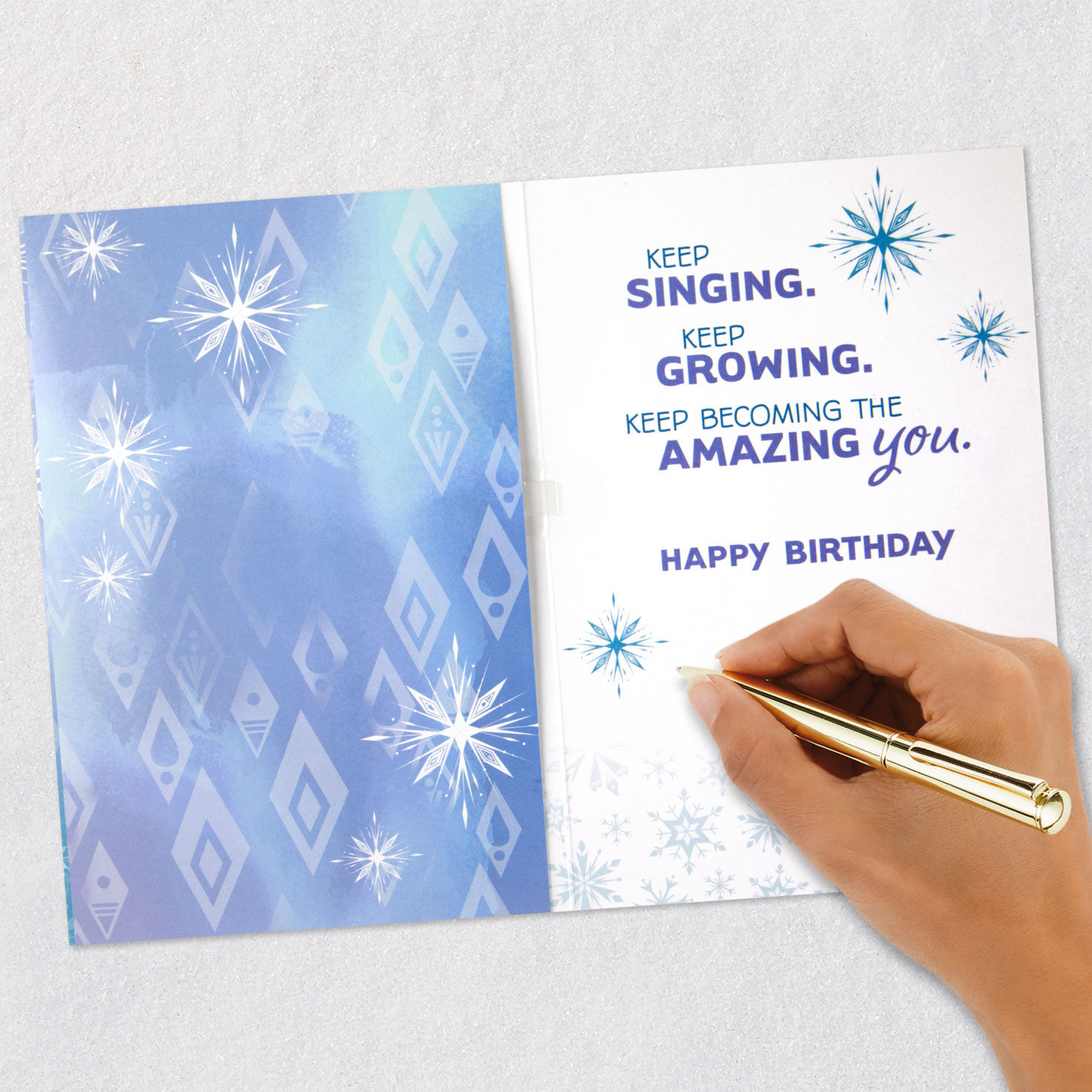 Disney Frozen 2 Elsa Musical Birthday Card for Kids signing card image number 6