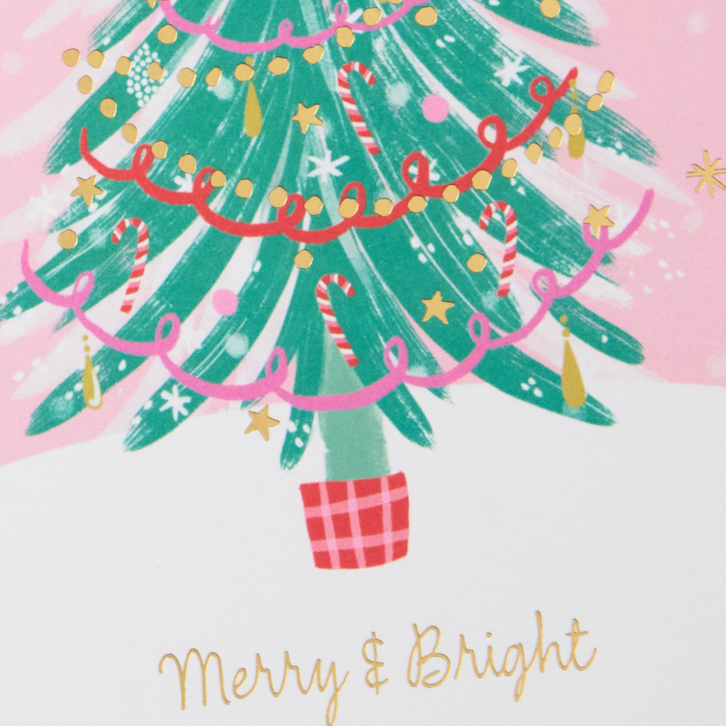 Artistic Tree on Pink Christmas Card Pack Cover Detail image number 5