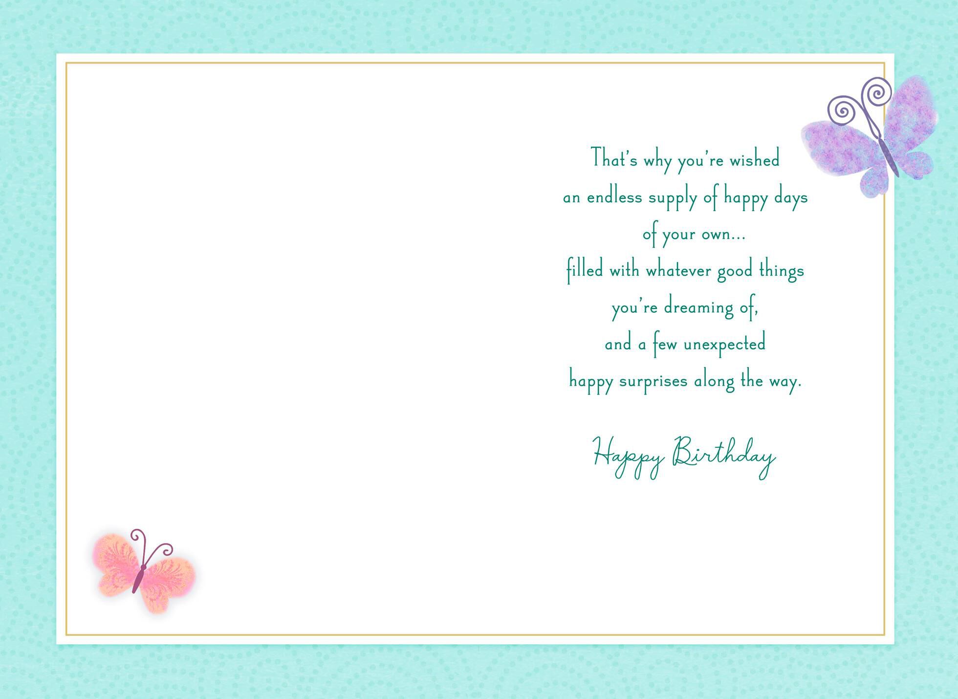 Every Happiness Butterflies Birthday Card