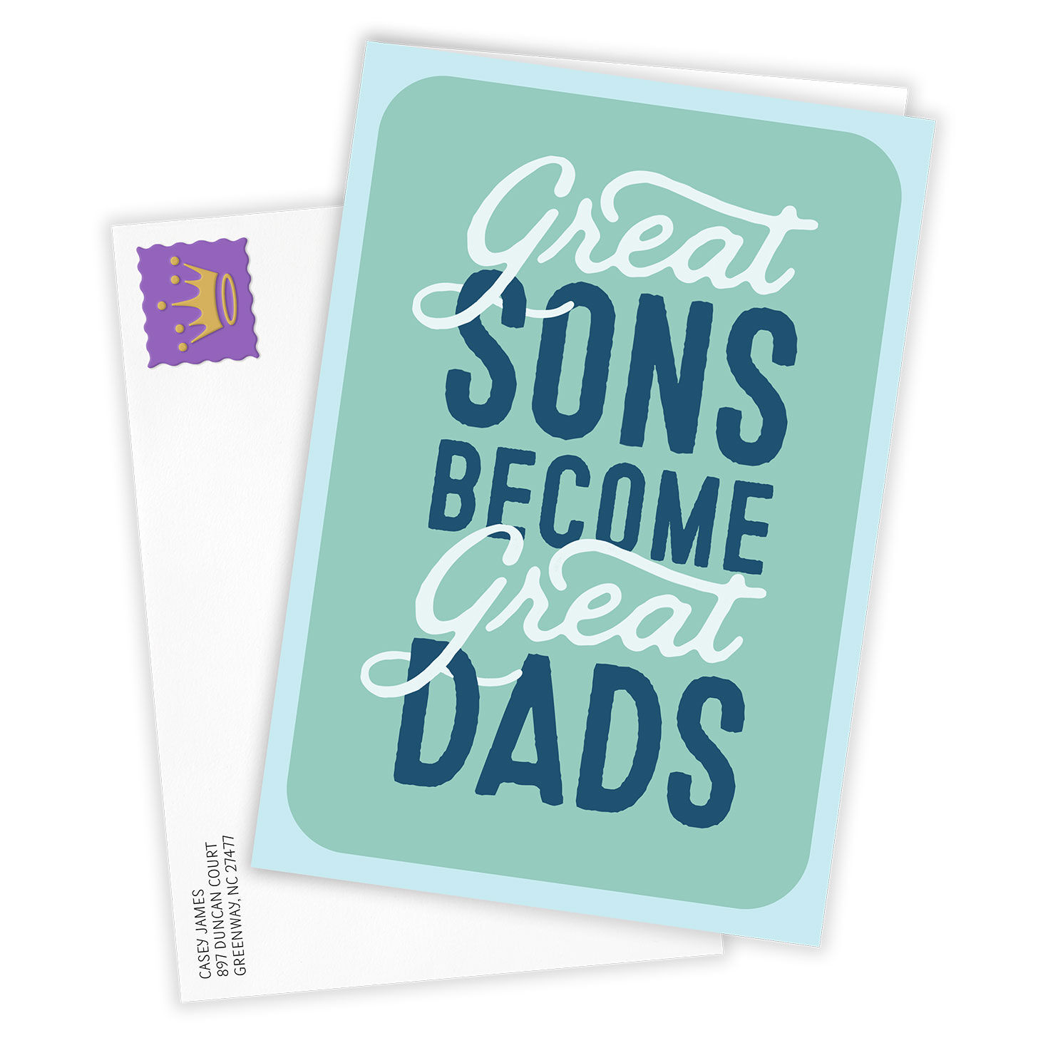 Great Sons Great Dads Personalized Father's Day Card Card Front with Envelope image number 2