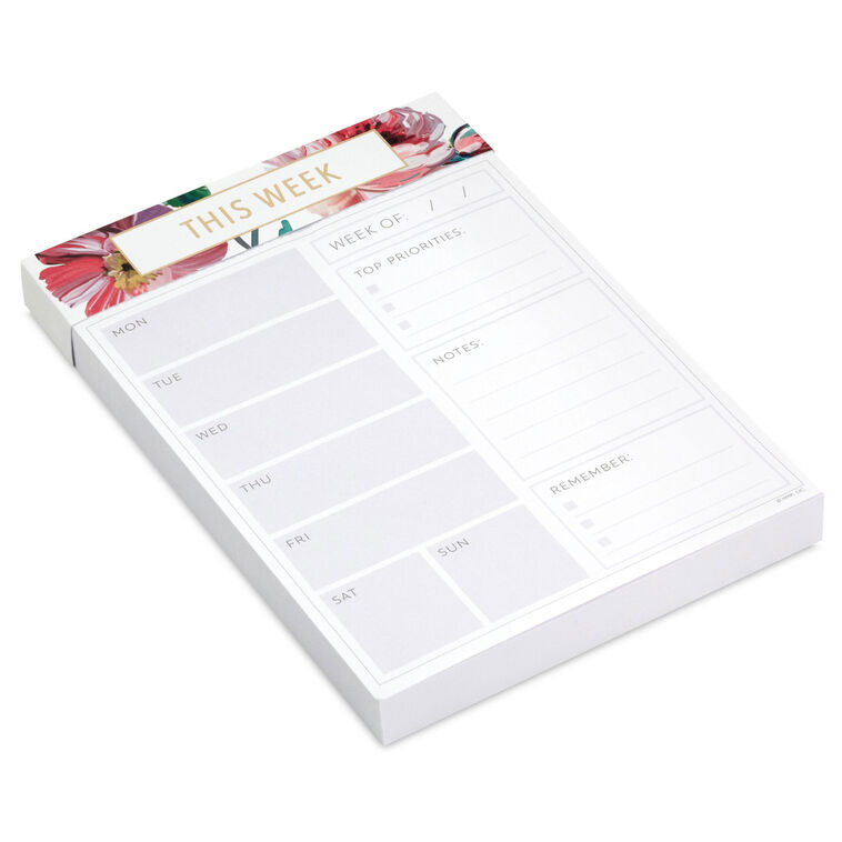 Floral Weekly Planner Desk Note Pad package image number 1