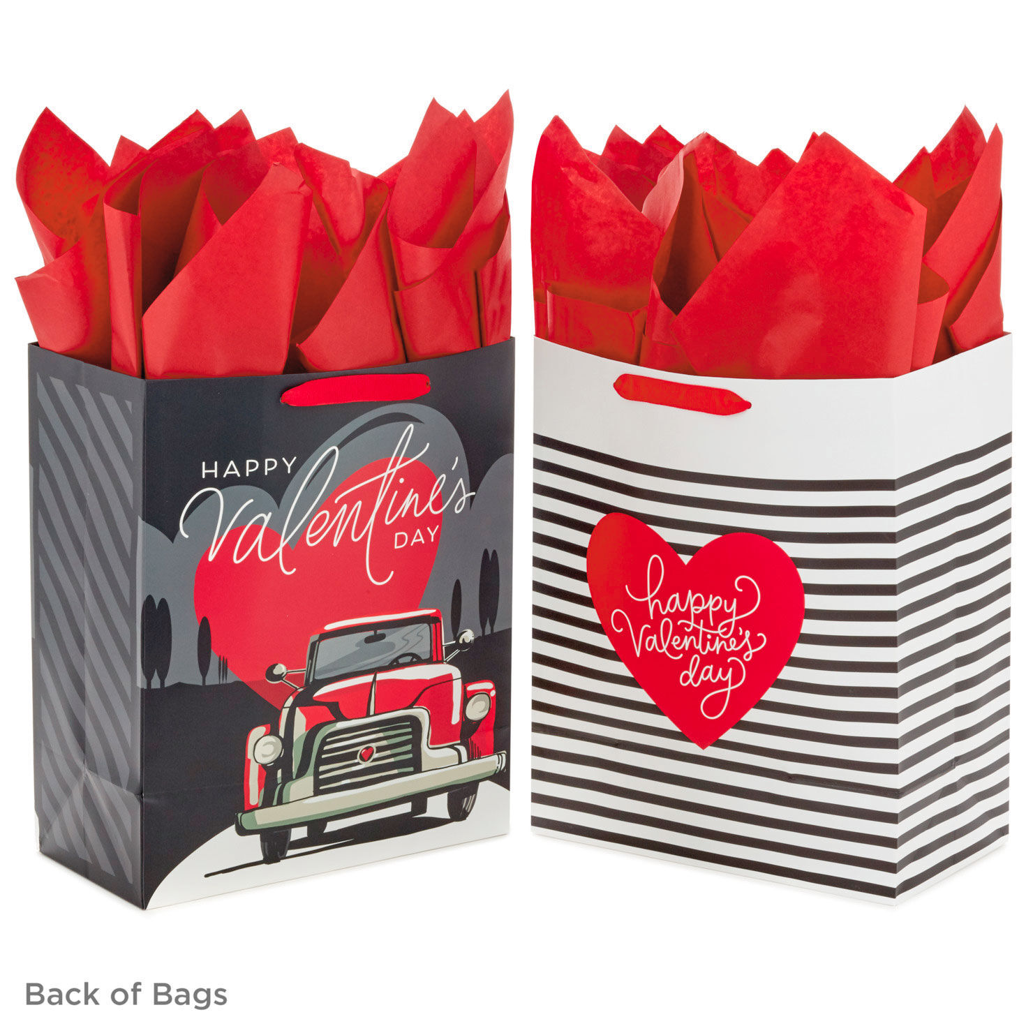 13" Stripes and Red Truck 2-Pack Large Valentine's Day Gift Bags With Tissue Paper for only USD 10.49 | Hallmark