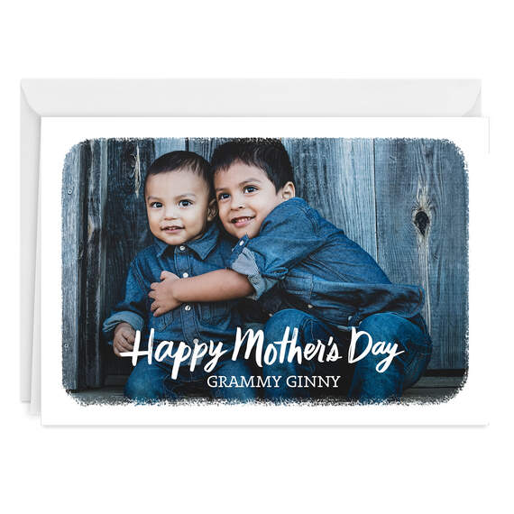 White Frame Horizontal Folded Mother's Day Photo Card, , large image number 1