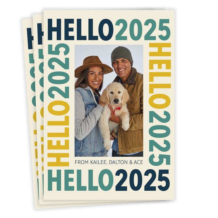 Hello 2025 Flat New Year Photo Card