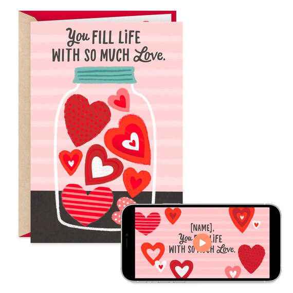 You Fill Life With Love Video Greeting Valentine's Day Card, , large image number 1
