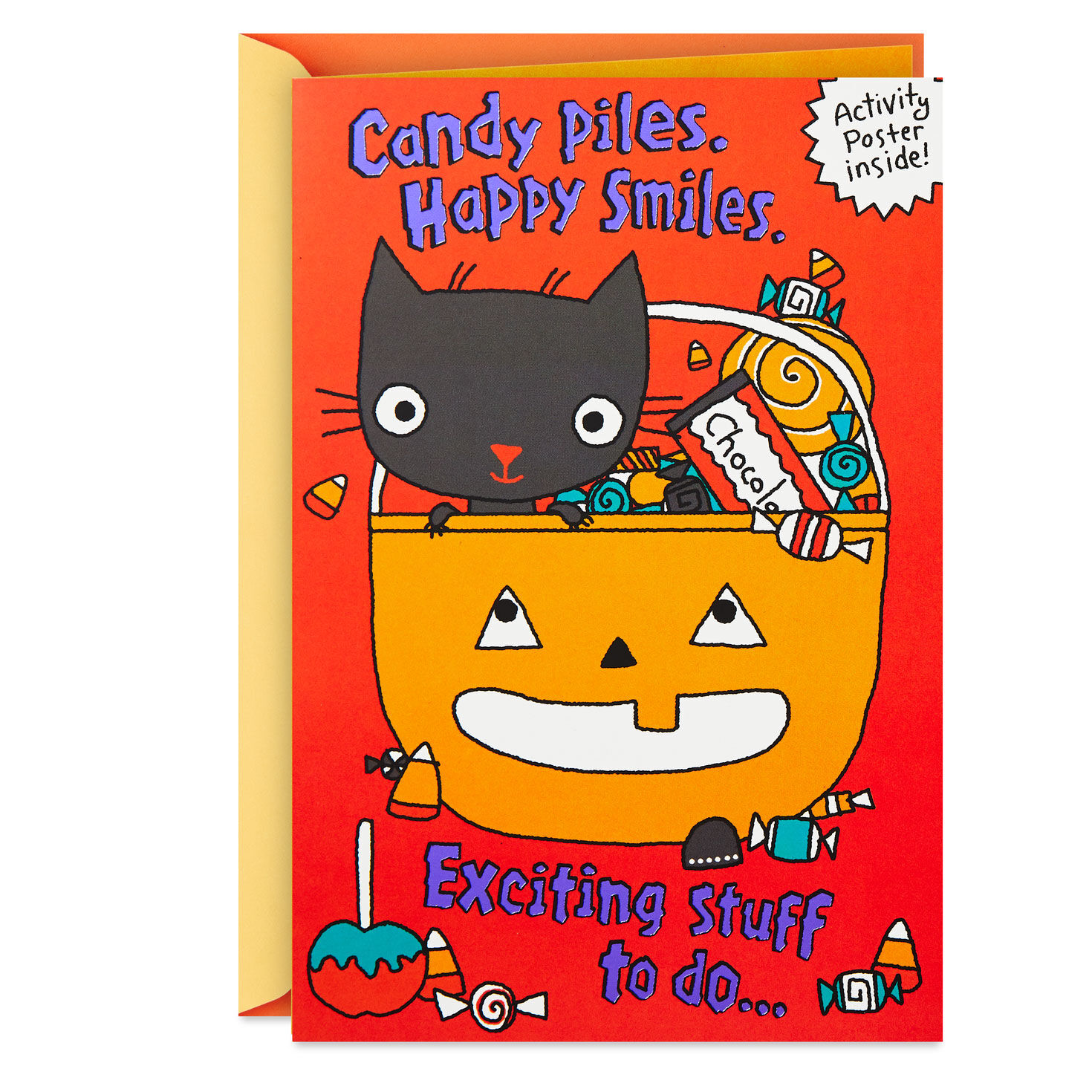 Candy Piles and Happy Smiles Halloween Card With Activity Poster for only USD 4.29 | Hallmark