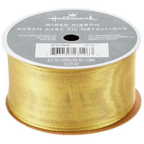 Gold Sparkle Wired Ribbon, 6 yds., , large