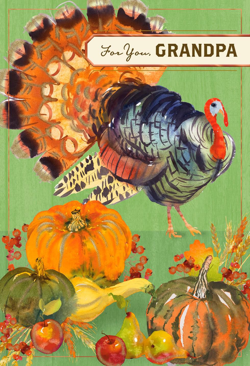 Lucky to Have a Grandpa Like You Thanksgiving Card