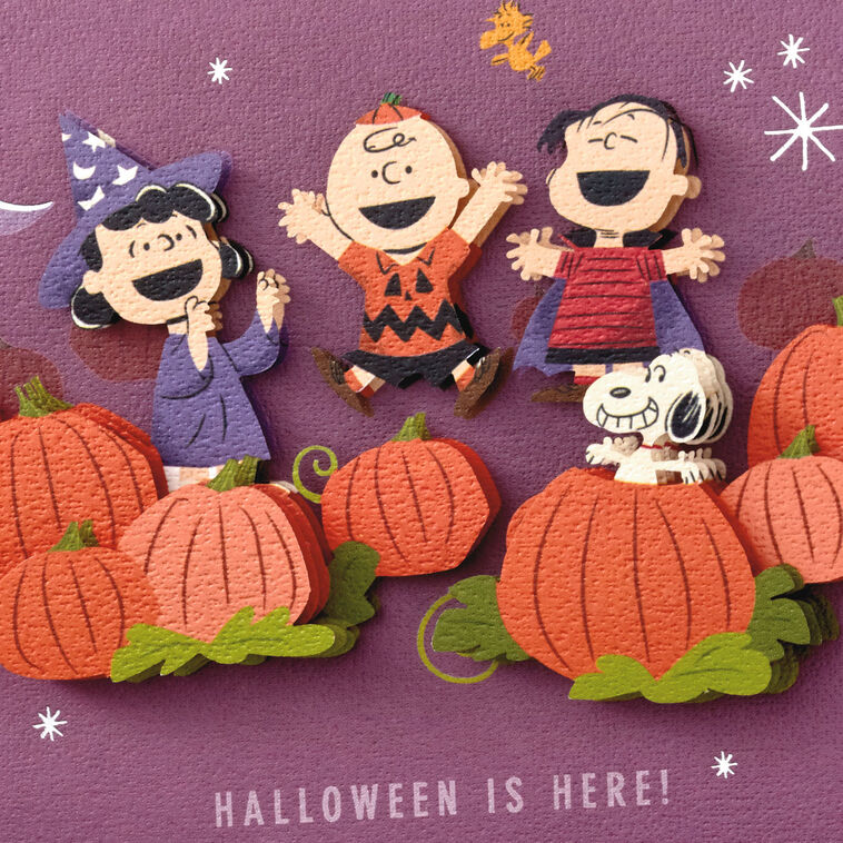 Peanuts® Gang in the Pumpkin Patch Halloween Card, , large image number 4